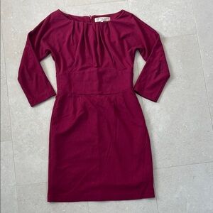 Trina Turk Rich Burgundy Long Sleeve Dress